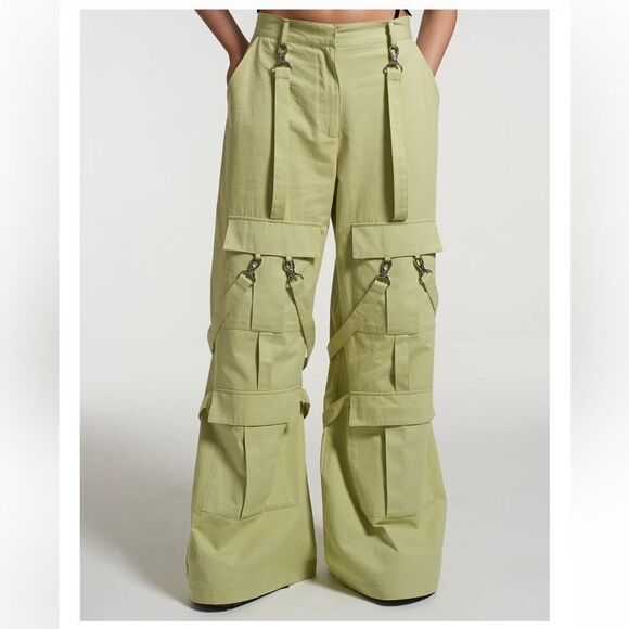 The Ragged Priest Exo Cargo Pant‎ Super Wide Leg Lime 12 NWT IN PACKAGING - Picture 2 of 8